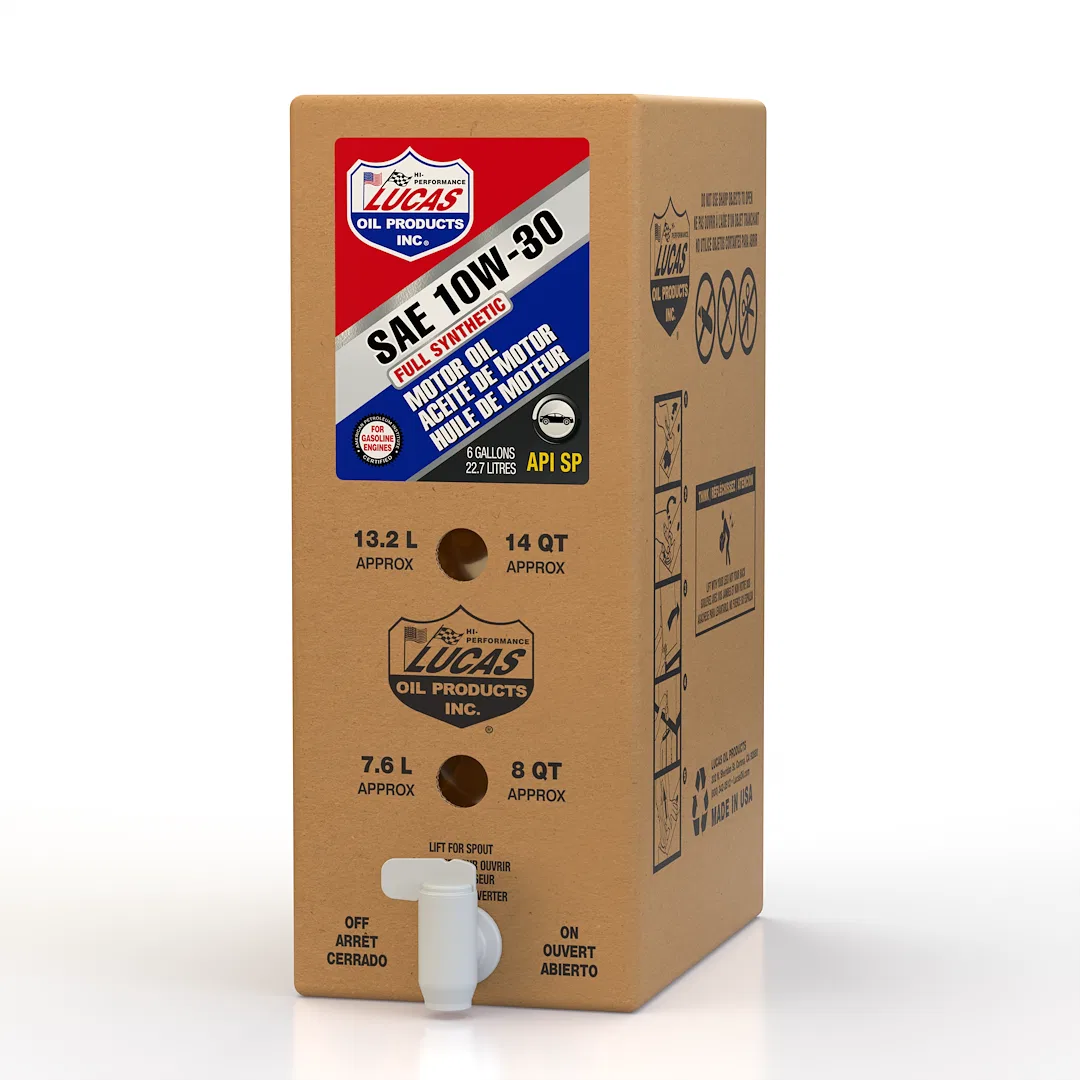 18013 – LUCAS OIL Oil, SAE 10W-30 Synthetic 6 Gallon Bag In Box For High RPM Engines 34.9 API Gravity Single